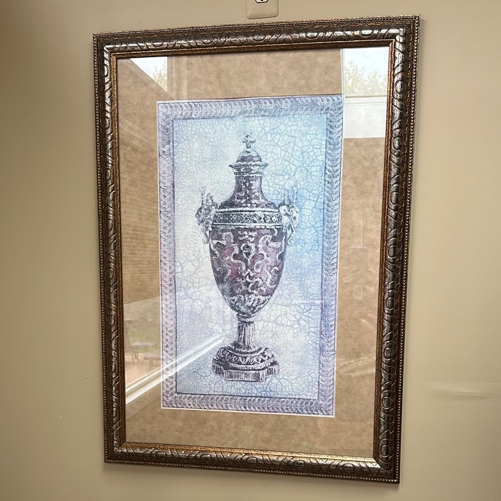 Elegant Framed Urn Artwork - Picture 2 of 2